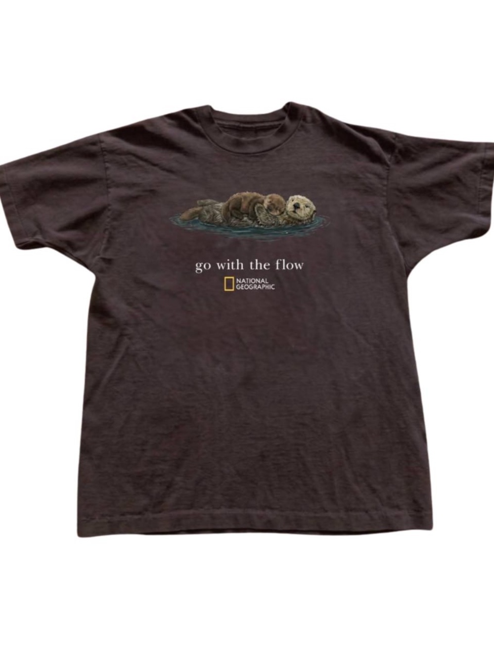 Brown Otter Graphic Tee, go with the flow Shirt